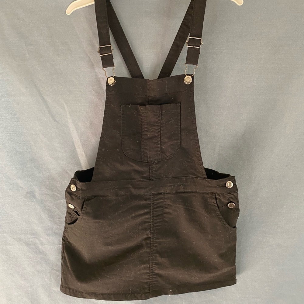 Overall jean dress black